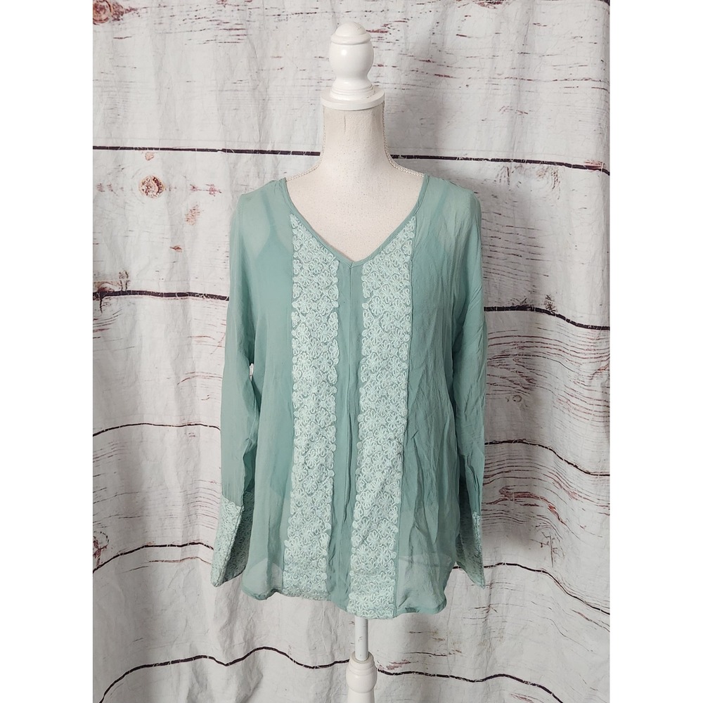 Sundance‎ Appliqué Detail Silk Tunic Size Medium